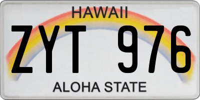 HI license plate ZYT976