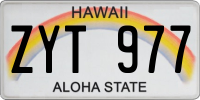 HI license plate ZYT977