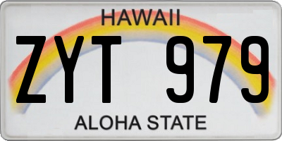 HI license plate ZYT979