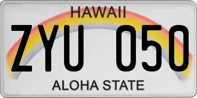 HI license plate ZYU050