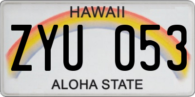 HI license plate ZYU053