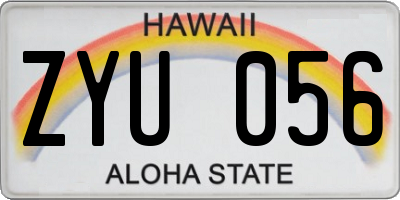 HI license plate ZYU056