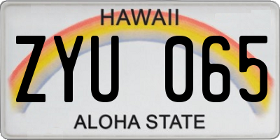 HI license plate ZYU065