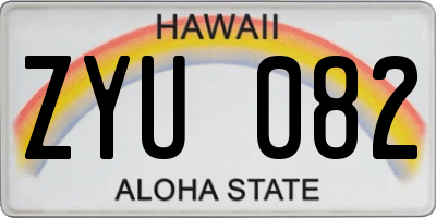 HI license plate ZYU082