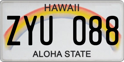 HI license plate ZYU088
