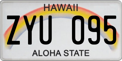 HI license plate ZYU095