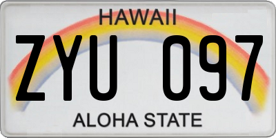 HI license plate ZYU097