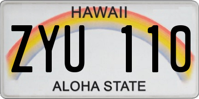 HI license plate ZYU110
