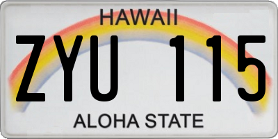 HI license plate ZYU115