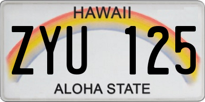 HI license plate ZYU125