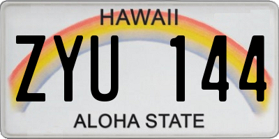 HI license plate ZYU144