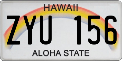 HI license plate ZYU156