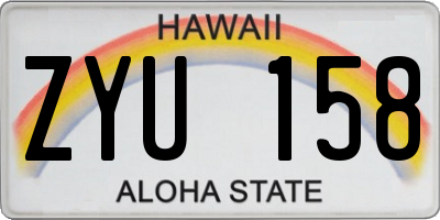 HI license plate ZYU158