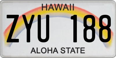 HI license plate ZYU188