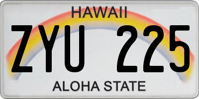 HI license plate ZYU225