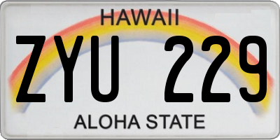 HI license plate ZYU229