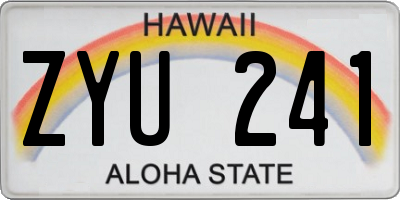 HI license plate ZYU241