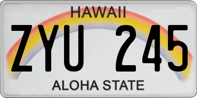 HI license plate ZYU245