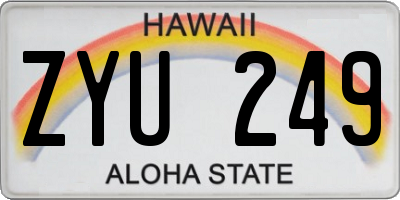 HI license plate ZYU249