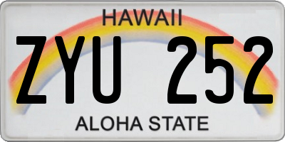 HI license plate ZYU252