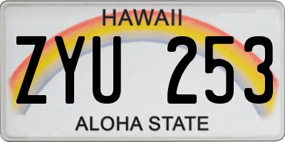 HI license plate ZYU253