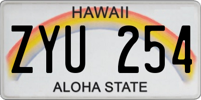HI license plate ZYU254