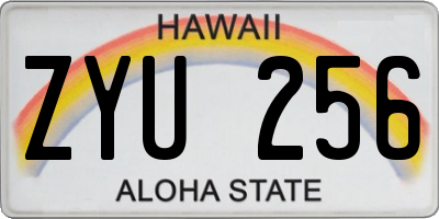 HI license plate ZYU256
