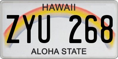 HI license plate ZYU268