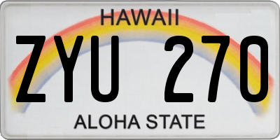 HI license plate ZYU270