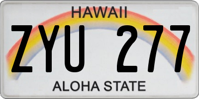 HI license plate ZYU277