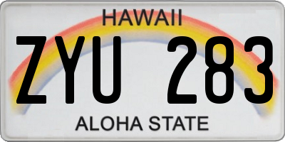 HI license plate ZYU283