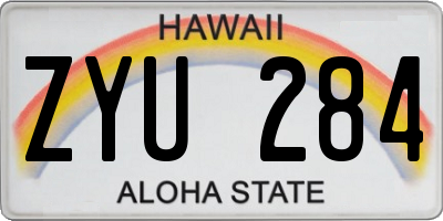 HI license plate ZYU284