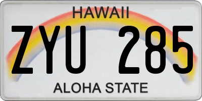 HI license plate ZYU285