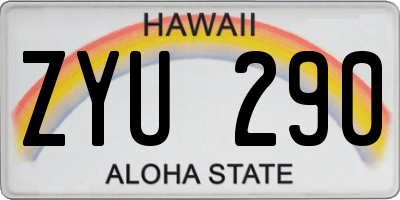 HI license plate ZYU290
