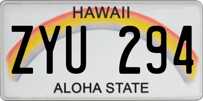 HI license plate ZYU294
