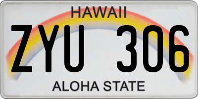HI license plate ZYU306