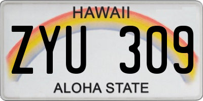 HI license plate ZYU309