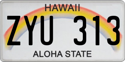 HI license plate ZYU313