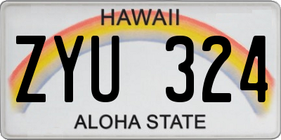 HI license plate ZYU324