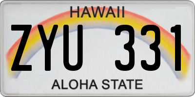 HI license plate ZYU331