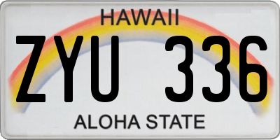 HI license plate ZYU336