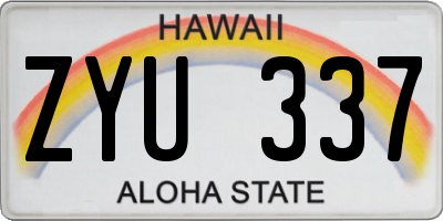 HI license plate ZYU337