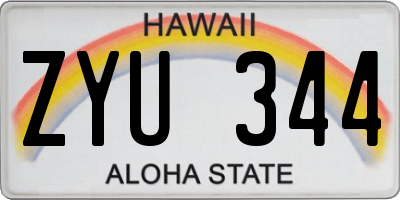 HI license plate ZYU344