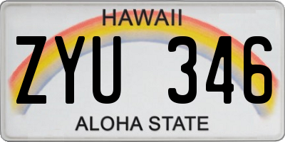 HI license plate ZYU346