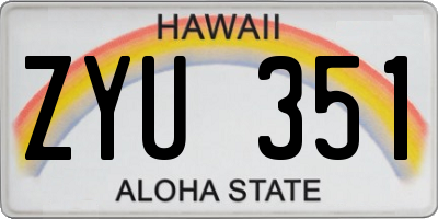 HI license plate ZYU351