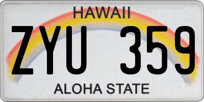 HI license plate ZYU359