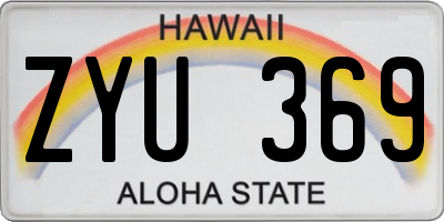 HI license plate ZYU369