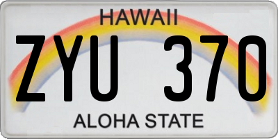 HI license plate ZYU370