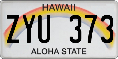 HI license plate ZYU373