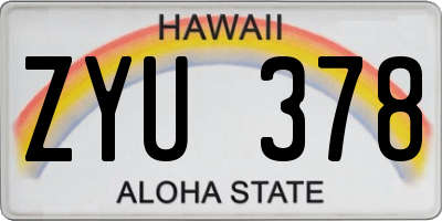 HI license plate ZYU378